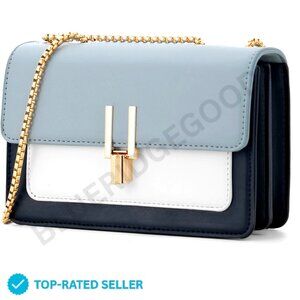 Brand New TOP BAND Crossbody Bag Medium Blue Color-Block